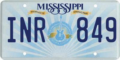 MS license plate INR849