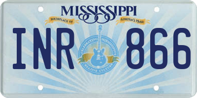 MS license plate INR866