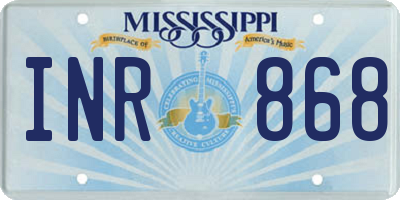 MS license plate INR868