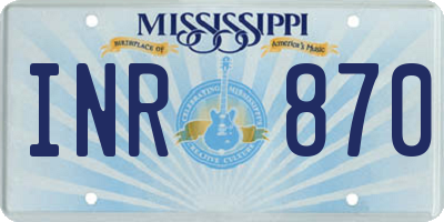 MS license plate INR870