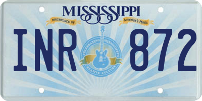 MS license plate INR872