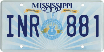 MS license plate INR881