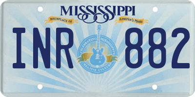 MS license plate INR882