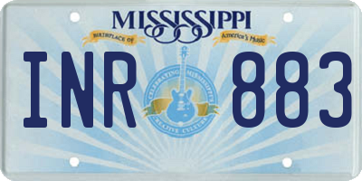 MS license plate INR883