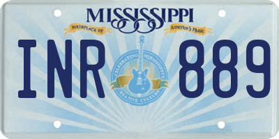 MS license plate INR889