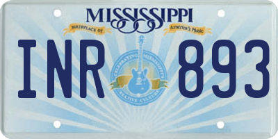 MS license plate INR893
