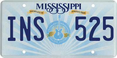 MS license plate INS525