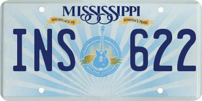 MS license plate INS622