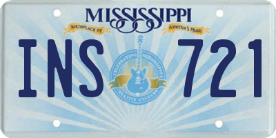 MS license plate INS721