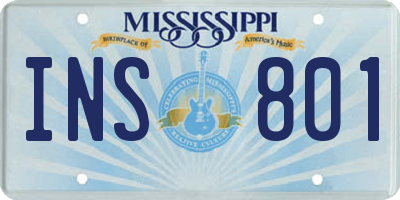 MS license plate INS801