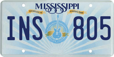 MS license plate INS805