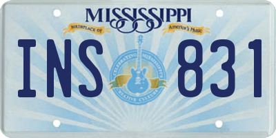 MS license plate INS831