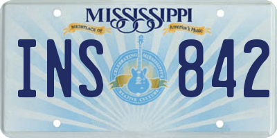 MS license plate INS842