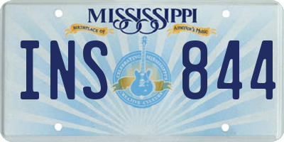 MS license plate INS844