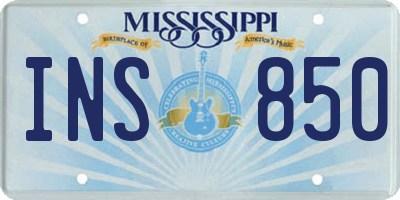 MS license plate INS850