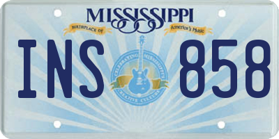 MS license plate INS858