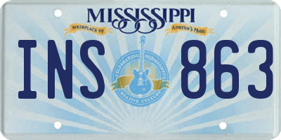 MS license plate INS863