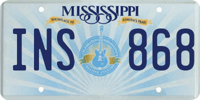MS license plate INS868