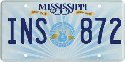 MS license plate INS872