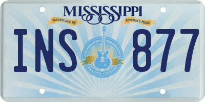 MS license plate INS877