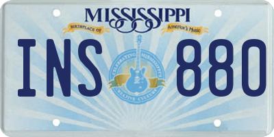 MS license plate INS880