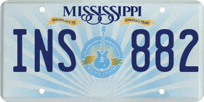 MS license plate INS882