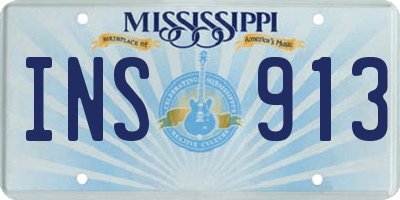 MS license plate INS913