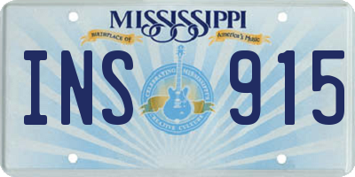 MS license plate INS915