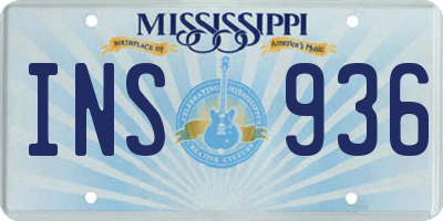 MS license plate INS936