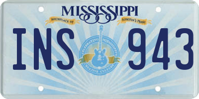 MS license plate INS943