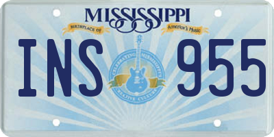 MS license plate INS955