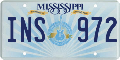 MS license plate INS972