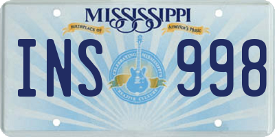 MS license plate INS998