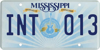 MS license plate INT013