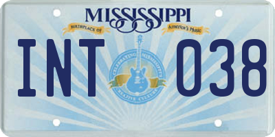MS license plate INT038