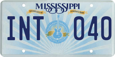 MS license plate INT040