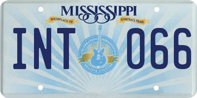 MS license plate INT066