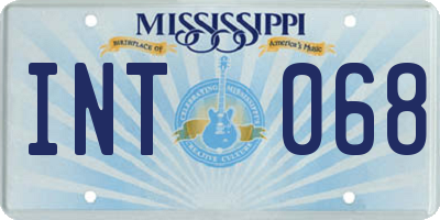 MS license plate INT068