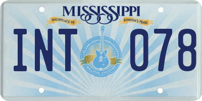 MS license plate INT078