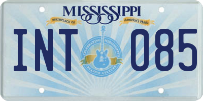 MS license plate INT085