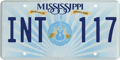 MS license plate INT117