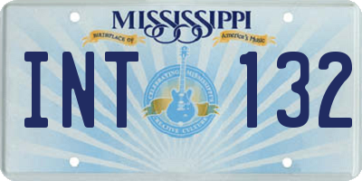 MS license plate INT132