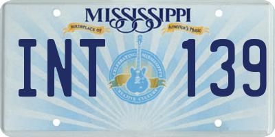 MS license plate INT139