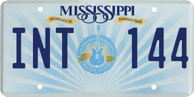 MS license plate INT144