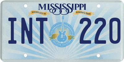 MS license plate INT220