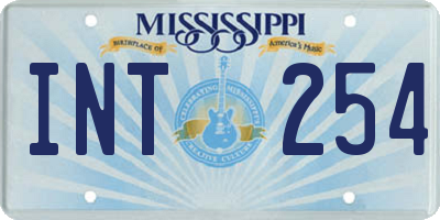 MS license plate INT254