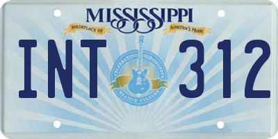 MS license plate INT312