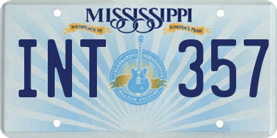 MS license plate INT357