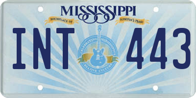 MS license plate INT443