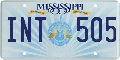 MS license plate INT505